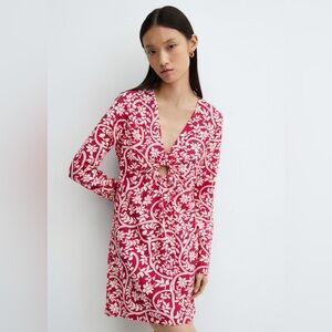 mango pink leopard print dress Asymmetrical animal-print dress